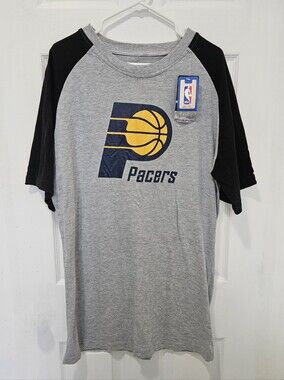 Nwt Indiana Pacers Grey & Black Raglan Tee